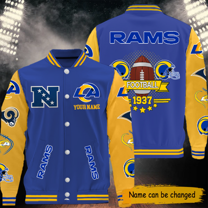 [SPECIAL OFFER] NEW CUSTOMIZED NFL22 LAR LOS ANGELES RAMS BASEBALL JACKET