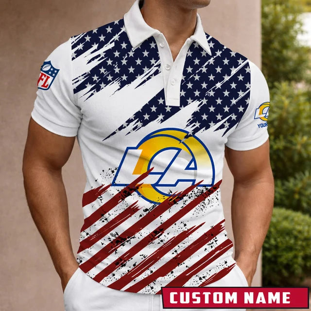 [SPECIAL OFFER] NEW CUSTOMIZED NFL22 LAR LOS ANGELES RAMS POLO SHIRT