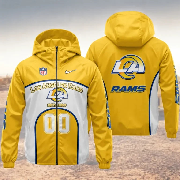 [SPECIAL OFFER] NEW CUSTOMIZED NFL22 LAR LOS ANGELES RAMS WINDBREAKER JACKET