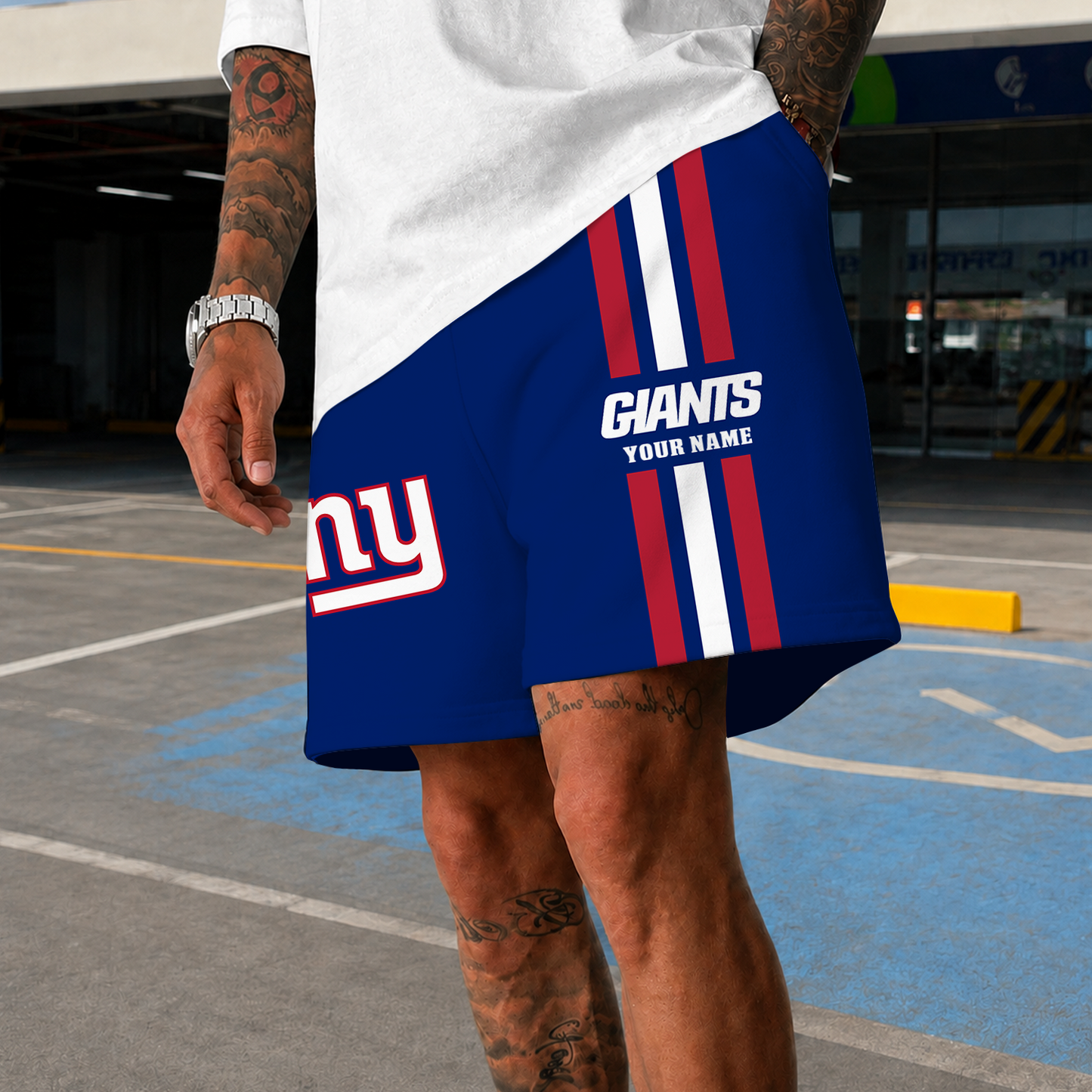 [SPECIAL OFFER] NEW CUSTOMIZED NFL32 NYG NEW YORK GIANTS SHORT PANTS