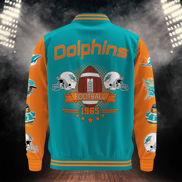[SPECIAL OFFER] NEW CUSTOMIZED NFL19 MDP MIAMI DOLPHINS BASEBALL JACKET