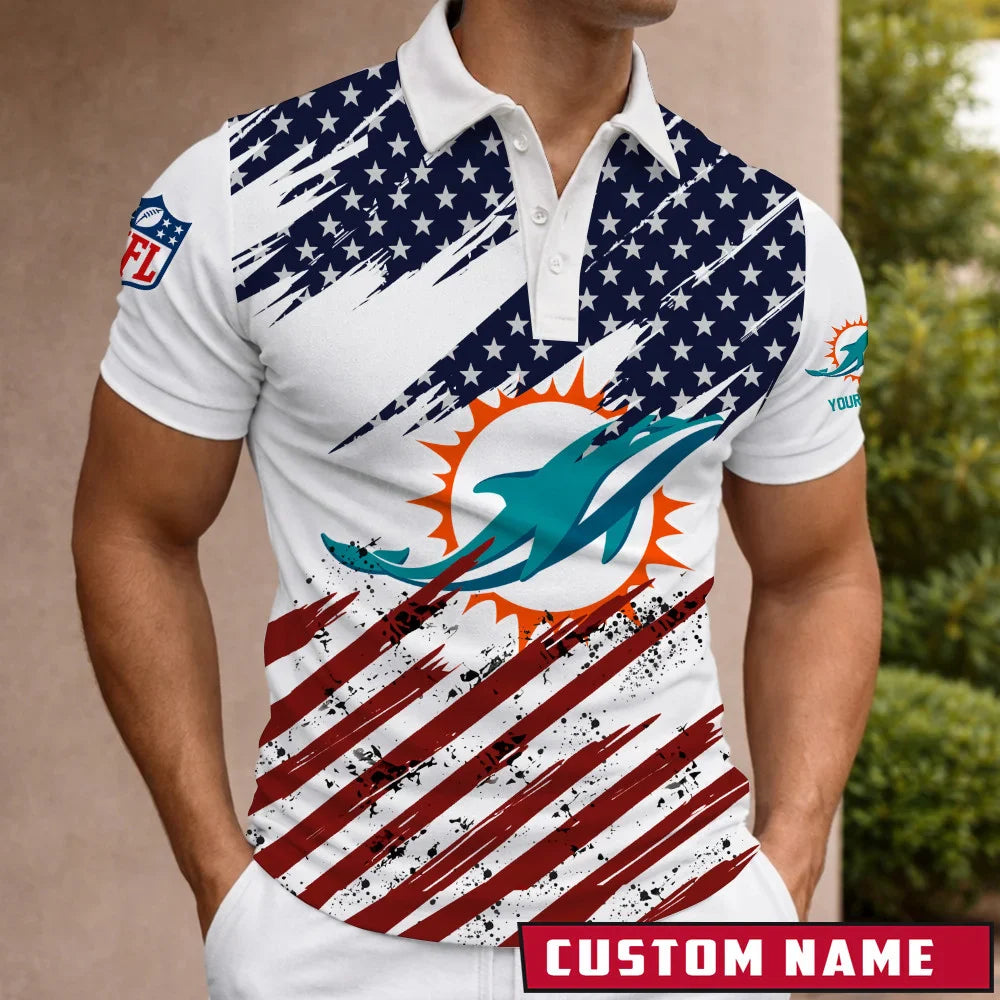 [SPECIAL OFFER] NEW CUSTOMIZED NFL19 MDP MIAMI DOLPHINS POLO SHIRT