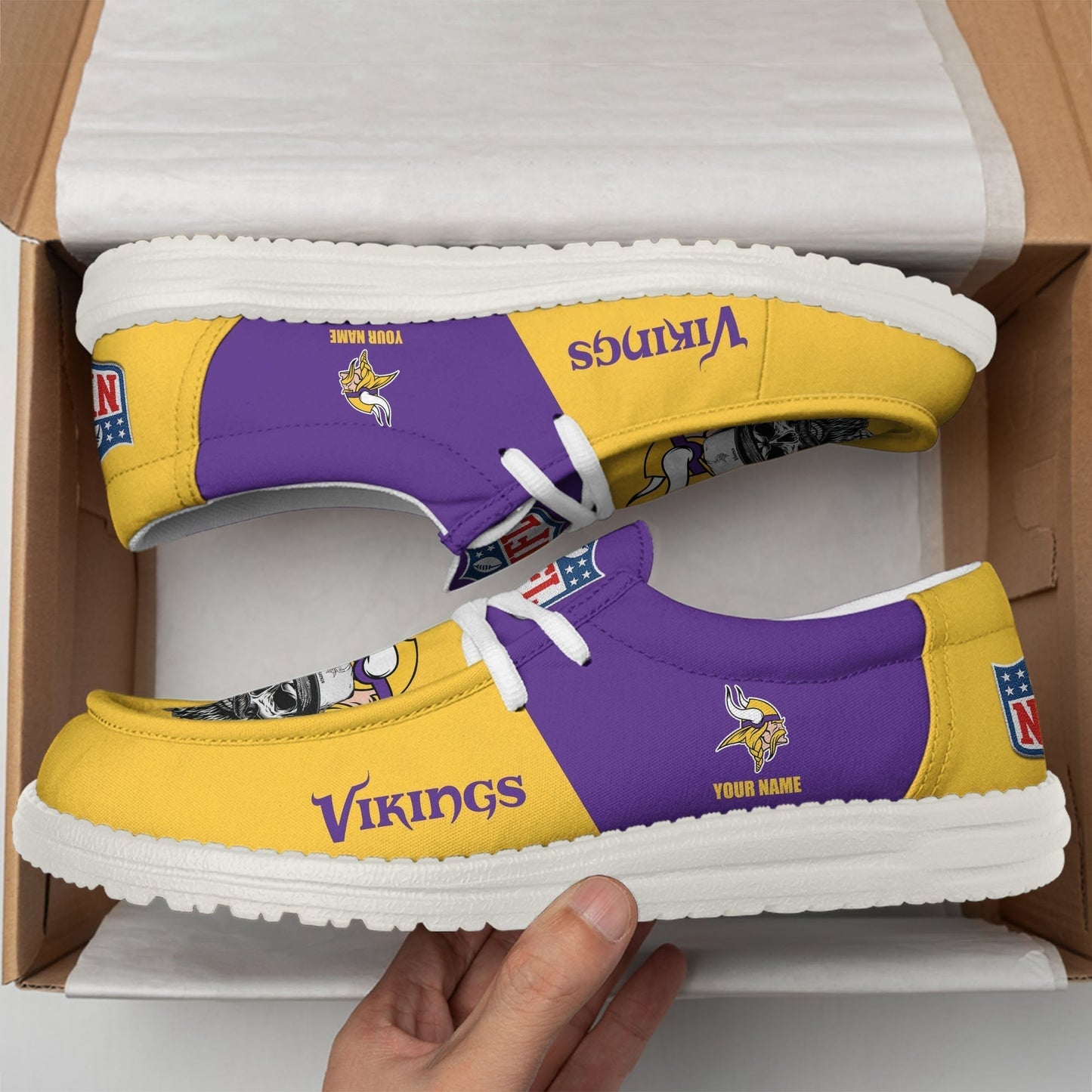 [SPECIAL OFFER] NEW CUSTOMIZED NFL05 MVK MINNESOTA VIKINGS LOAFER SHOES