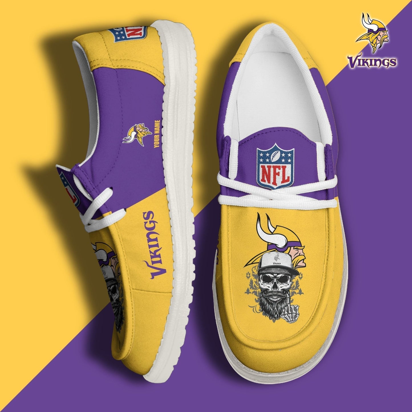 [SPECIAL OFFER] NEW CUSTOMIZED NFL05 MVK MINNESOTA VIKINGS LOAFER SHOES