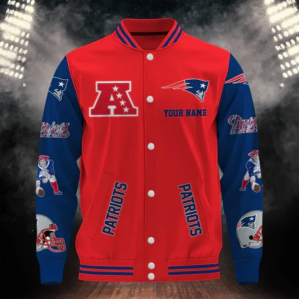 [SPECIAL OFFER] NEW CUSTOMIZED NFL27 NEP NEW ENGLAND PATRIOTS BASEBALL JACKET