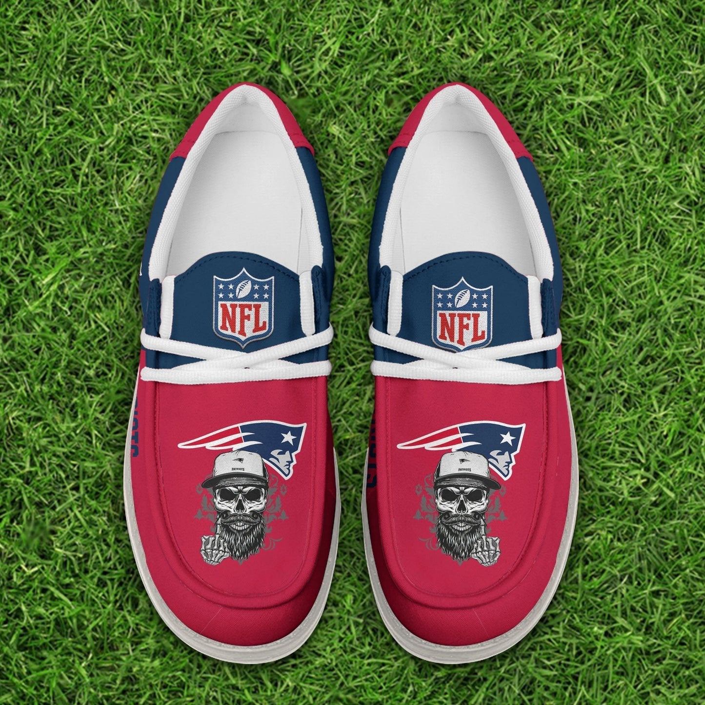 [SPECIAL OFFER] NEW CUSTOMIZED NFL27 NEP NEW ENGLAND PATRIOTS LOAFER SHOES