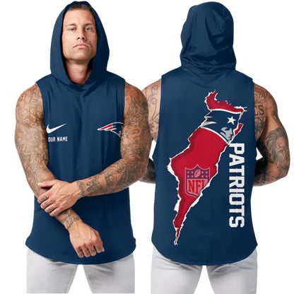 [SPECIAL OFFER] NEW CUSTOMIZED NFL27 NEP NEW ENGLAND PATRIOTS HOODED TANK TOP