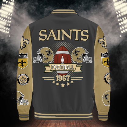 [SPECIAL OFFER] NEW CUSTOMIZED NFL24 NOS NEW ORLEANS SAINTS BASEBALL JACKET