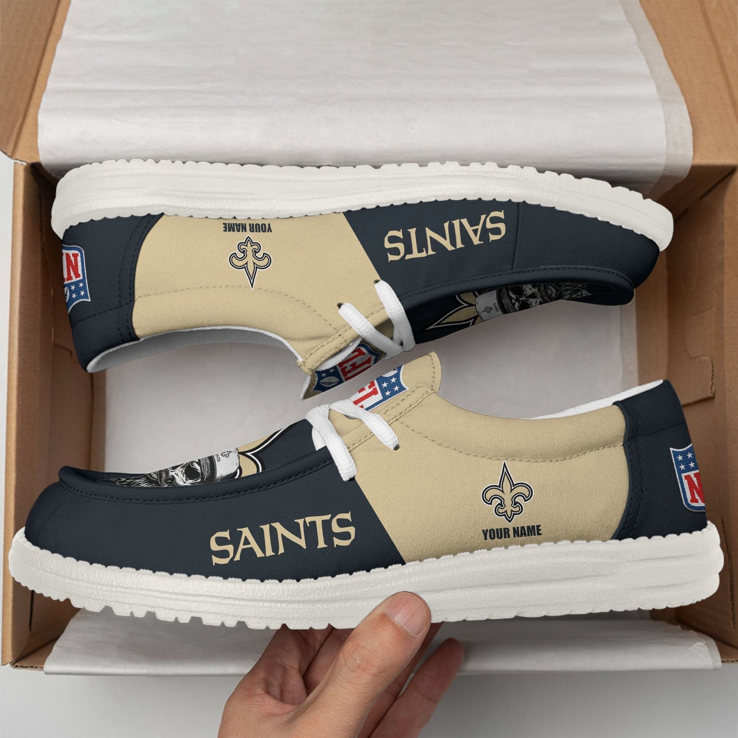 [SPECIAL OFFER] NEW CUSTOMIZED NFL24 NOS NEW ORLEANS SAINTS LOAFER SHOES