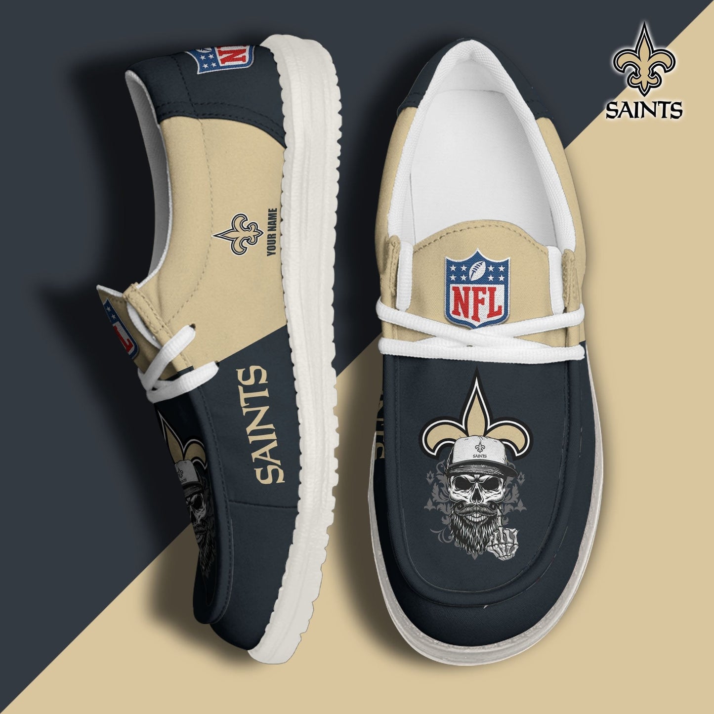 [SPECIAL OFFER] NEW CUSTOMIZED NFL24 NOS NEW ORLEANS SAINTS LOAFER SHOES