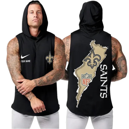 [SPECIAL OFFER] NEW CUSTOMIZED NFL24 NOS NEW ORLEANS SAINTS HOODED TANK TOP