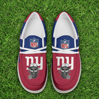 [SPECIAL OFFER] NEW CUSTOMIZED NFL32 NYG NEW YORK GIANTS LOAFER SHOES