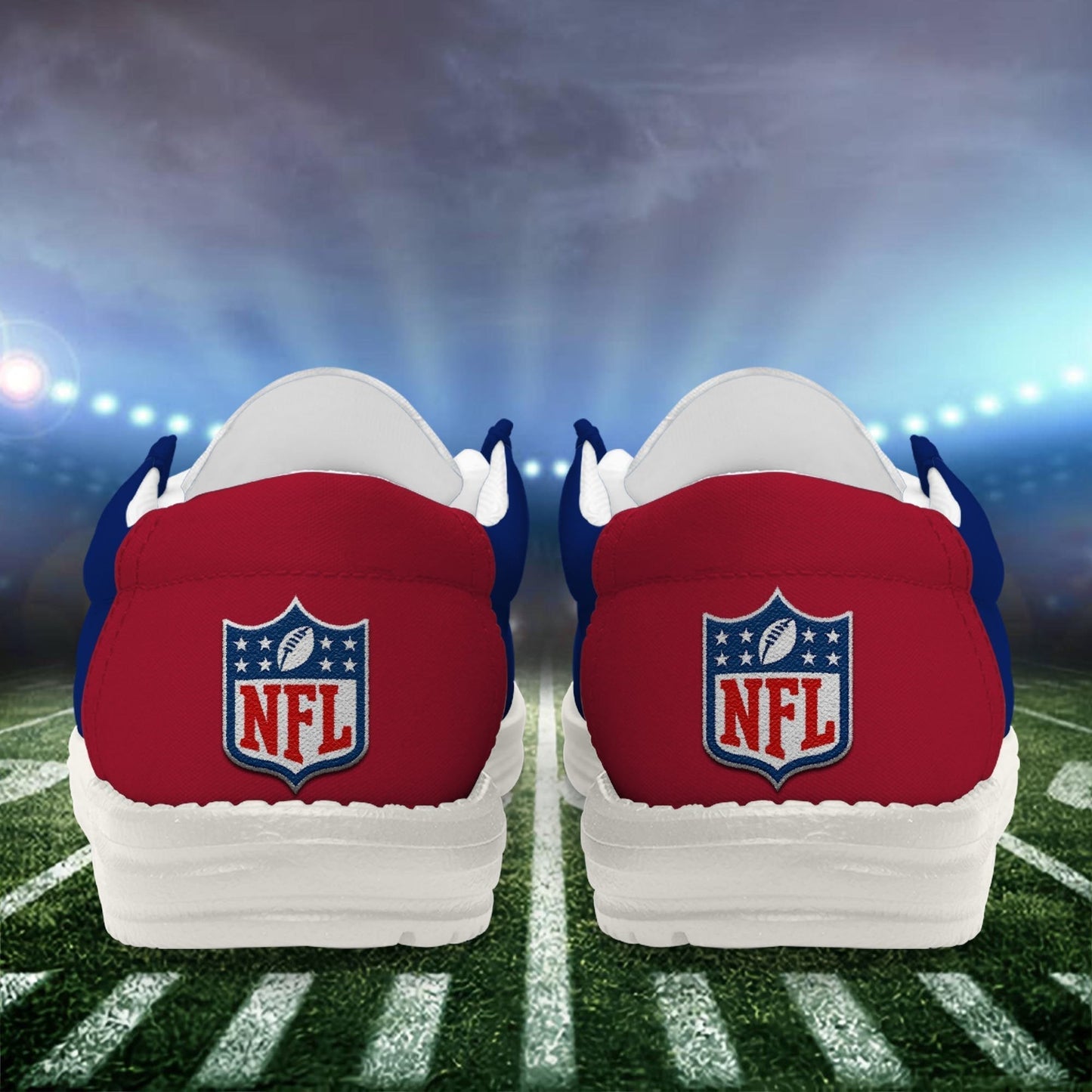 [SPECIAL OFFER] NEW CUSTOMIZED NFL32 NYG NEW YORK GIANTS LOAFER SHOES