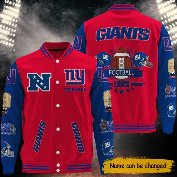 [SPECIAL OFFER] NEW CUSTOMIZED NFL32 NYG  NEW YORK GIANTS BASEBALL JACKET
