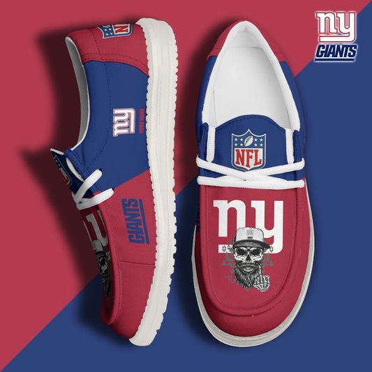[SPECIAL OFFER] NEW CUSTOMIZED NFL32 NYG NEW YORK GIANTS LOAFER SHOES