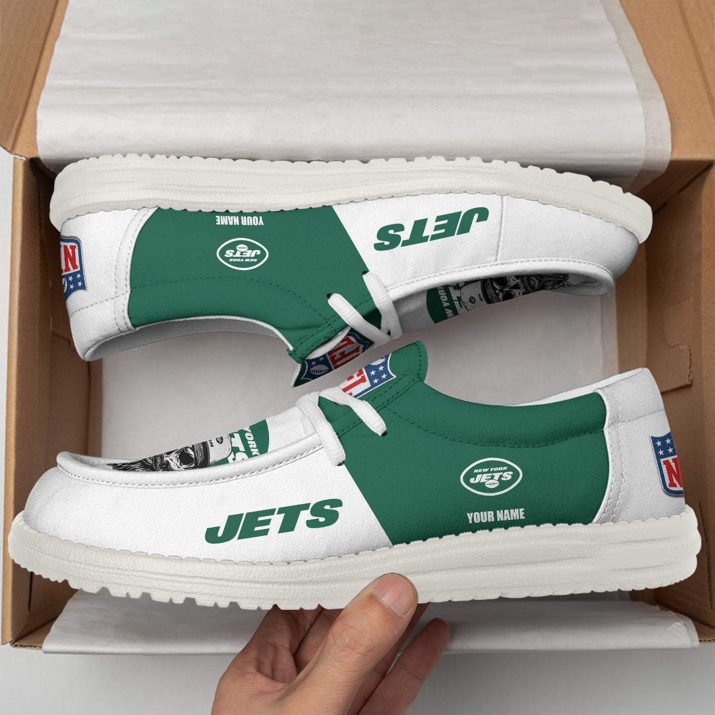 [SPECIAL OFFER] NEW CUSTOMIZED NFL25 NYJ NEW YORK JETS LOAFER SHOES