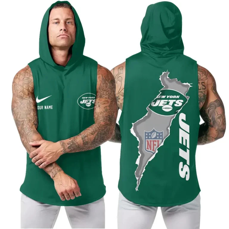 [SPECIAL OFFER] NEW CUSTOMIZED NFL25 NYJ NEW YORK JETS HOODED TANK TOP
