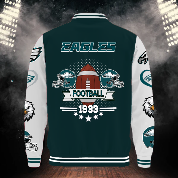 [SPECIAL OFFER] NEW CUSTOMIZED NFL02 PPE PHILADELPHIA EAGLES BASEBALL JACKET