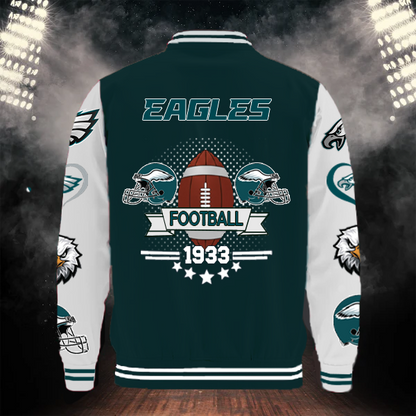 [SPECIAL OFFER] NEW CUSTOMIZED NFL02 PPE PHILADELPHIA EAGLES BASEBALL JACKET