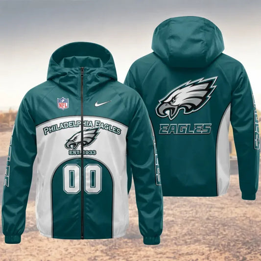 [SPECIAL OFFER] NEW CUSTOMIZED NFL02 PPE PHILADELPHIA EAGLES WINDBREAKER JACKET