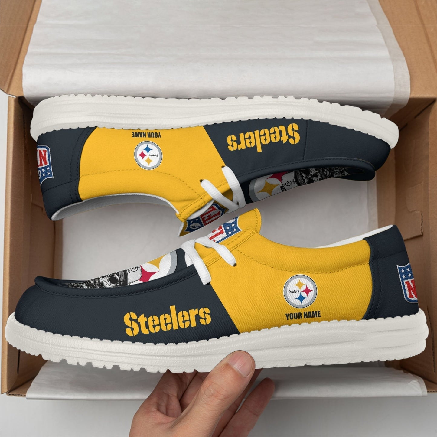 [SPECIAL OFFER] NEW CUSTOMIZED NFL14 PSB PITTSBURGH STEELERS LOAFER SHOES