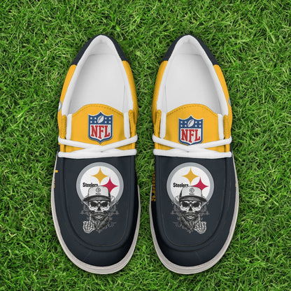 [SPECIAL OFFER] NEW CUSTOMIZED NFL14 PSB PITTSBURGH STEELERS LOAFER SHOES