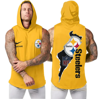 [SPECIAL OFFER] NEW CUSTOMIZED NFL14 PSB PITTSBURGH STEELERS HOODED TANK TOP