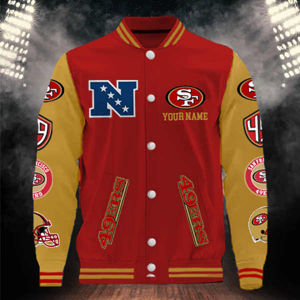[SPECIAL OFFER] NEW CUSTOMIZED NFL11 SF49 SAN FRANCISCO 49ERS BASEBALL JACKET