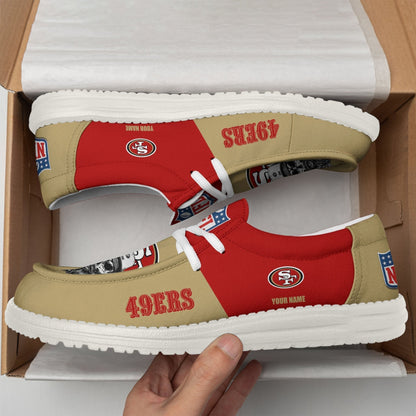 [SPECIAL OFFER] NEW CUSTOMIZED NFL11 SF49 SAN FRANCISCO 49ERS LOAFER SHOES
