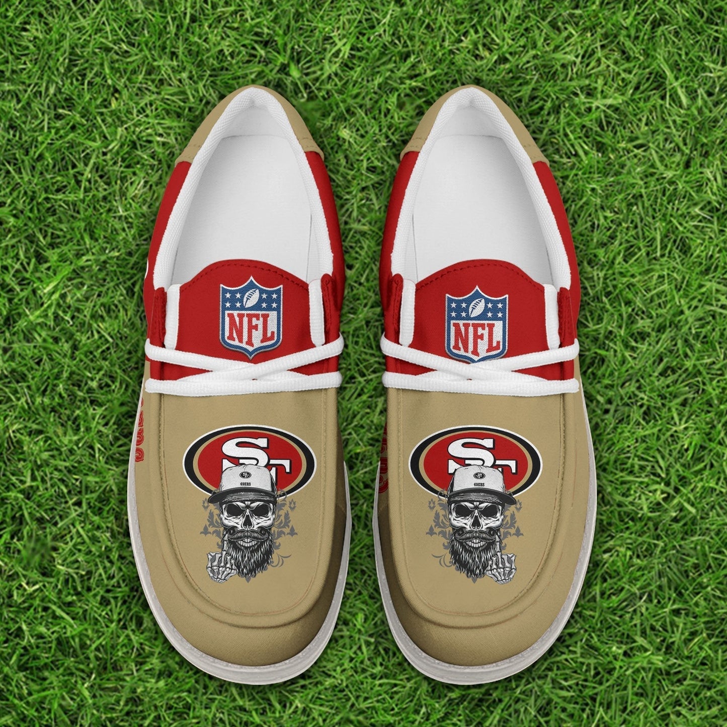 [SPECIAL OFFER] NEW CUSTOMIZED NFL11 SF49 SAN FRANCISCO 49ERS LOAFER SHOES