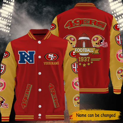 [SPECIAL OFFER] NEW CUSTOMIZED NFL11 SF49 SAN FRANCISCO 49ERS BASEBALL JACKET