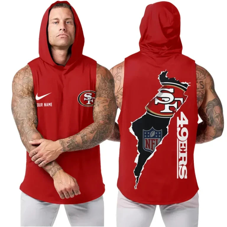 [SPECIAL OFFER] NEW CUSTOMIZED NFL11 SF49 SAN FRANCISCO 49ERS HOODED TANK TOP
