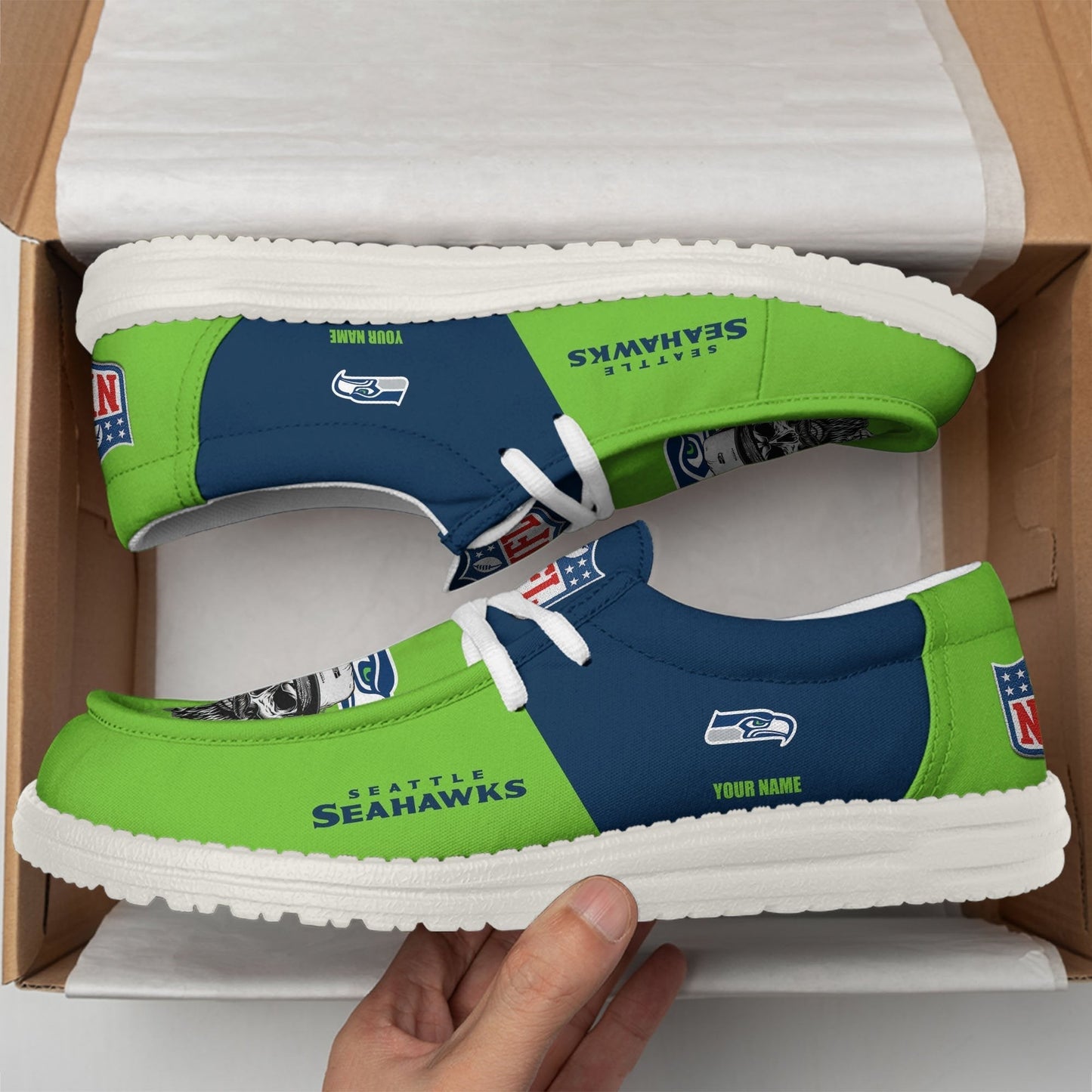 [SPECIAL OFFER] NEW CUSTOMIZED NFL06 SSH SEATTLE SEAHAWKS LOAFER SHOES