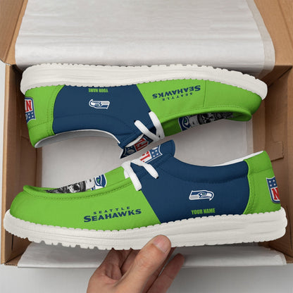 [SPECIAL OFFER] NEW CUSTOMIZED NFL06 SSH SEATTLE SEAHAWKS LOAFER SHOES