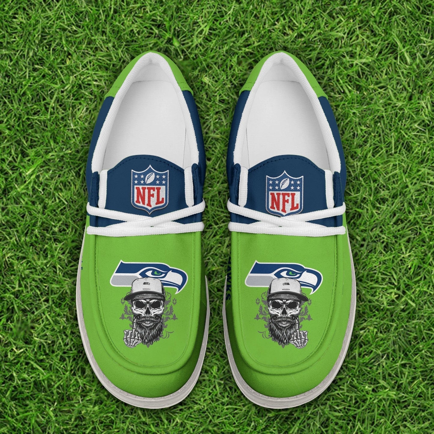 [SPECIAL OFFER] NEW CUSTOMIZED NFL06 SSH SEATTLE SEAHAWKS LOAFER SHOES