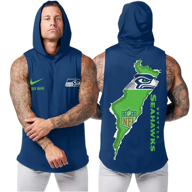 [SPECIAL OFFER] NEW CUSTOMIZED NFL06 SSH SEATTLE SEAHAWKS HOODED TANK TOP