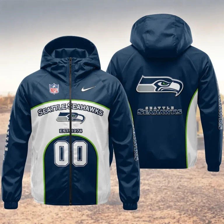 [SPECIAL OFFER] NEW CUSTOMIZED NFL06 SSH SEATTLE SEAHAWKS WINDBREAKER JACKET
