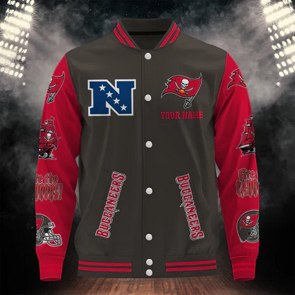 [SPECIAL OFFER] NEW CUSTOMIZED NFL10 TBB TAMPA BAY BUCCANEERS BASEBALL JACKET