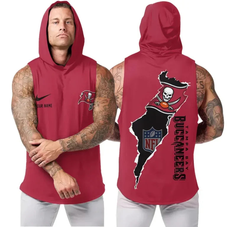 [SPECIAL OFFER] NEW CUSTOMIZED NFL10 TBB TAMPA BAY BUCCANEERS HOODED TANK TOP