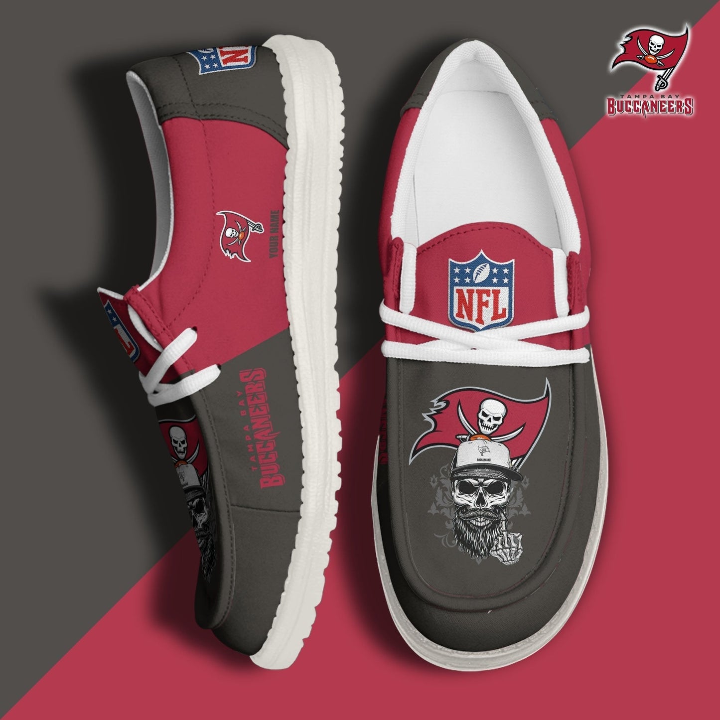 [SPECIAL OFFER] NEW CUSTOMIZED NFL10 TBB TAMPA BAY BUCCANEERS LOAFER SHOES