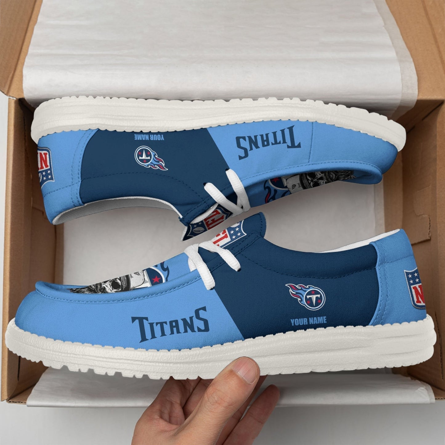 [SPECIAL OFFER] NEW CUSTOMIZED NFL31 TST TENNESSEE TITANS LOAFER SHOES