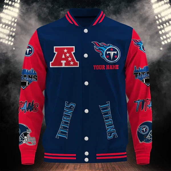 [SPECIAL OFFER] NEW CUSTOMIZED NFL31 TST TENNESSEE TITANS BASEBALL JACKET