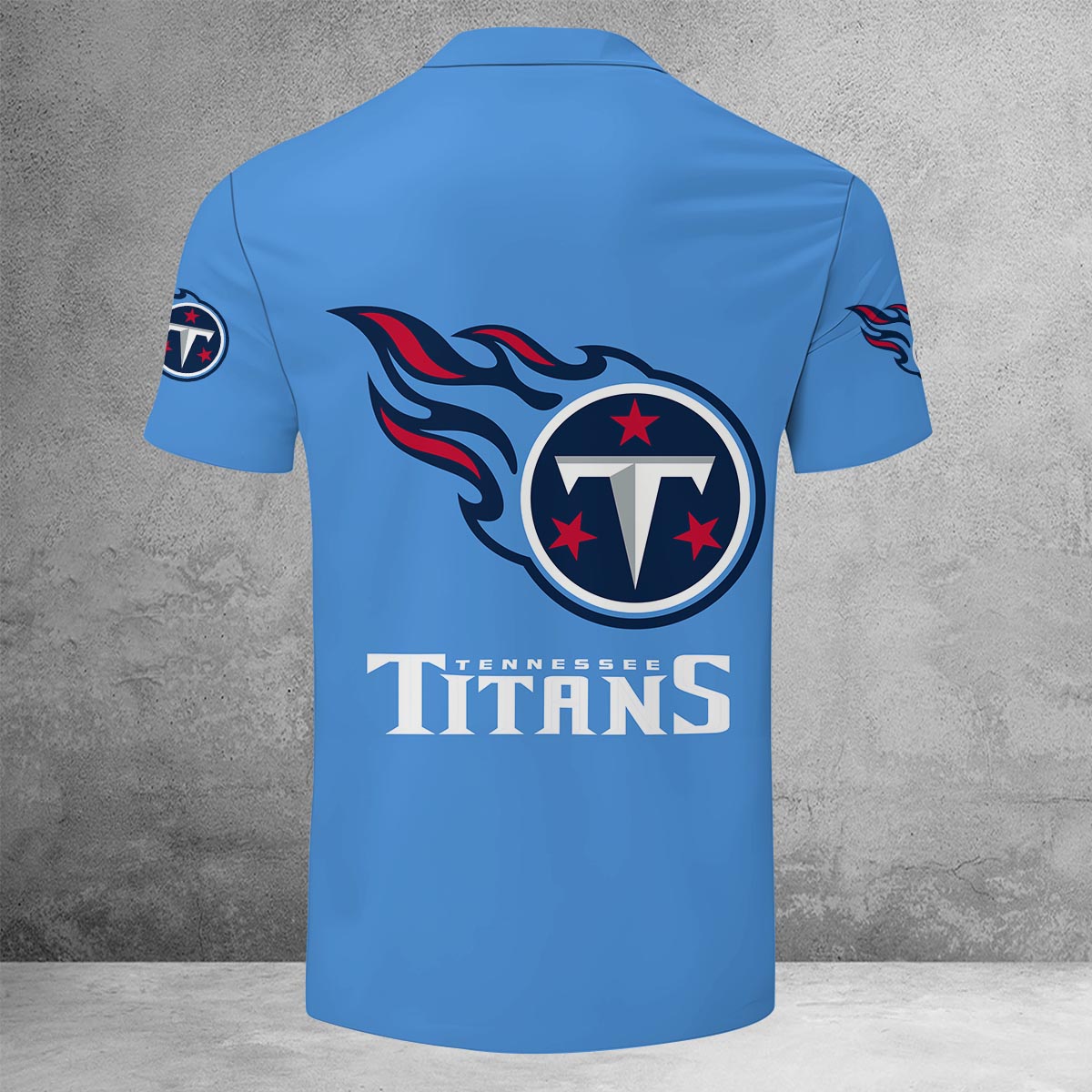 [SPECIAL OFFER] NEW CUSTOMIZED NFL31 TST TENNESSEE TITANS ZIP POLO SHIRT