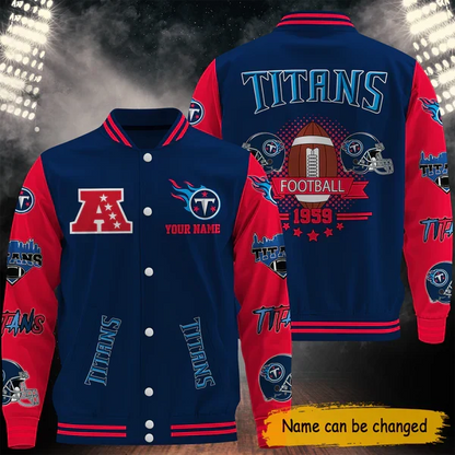 [SPECIAL OFFER] NEW CUSTOMIZED NFL31 TST TENNESSEE TITANS BASEBALL JACKET