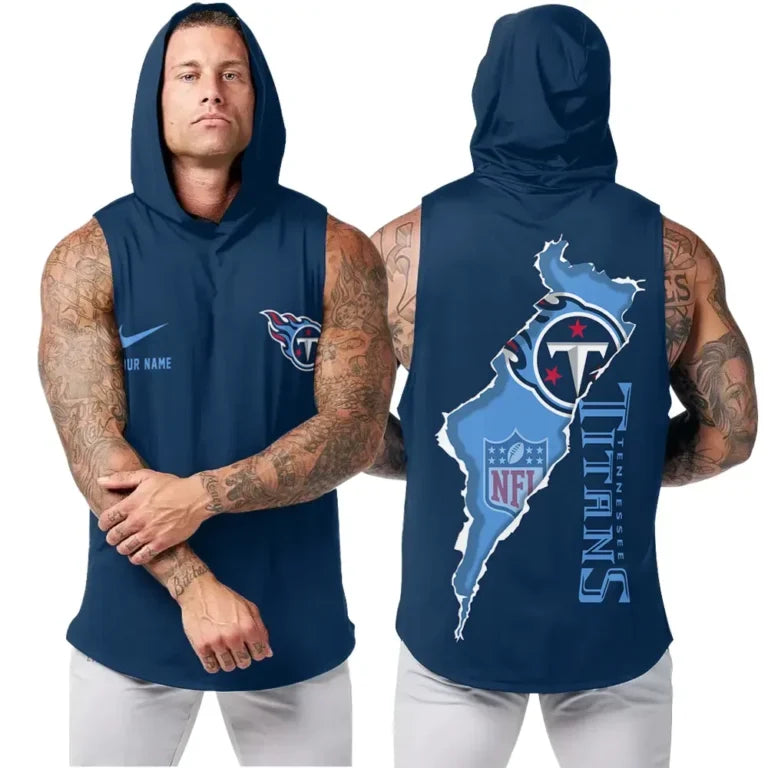 [SPECIAL OFFER] NEW CUSTOMIZED NFL31 TST TENNESSEE TITANS HOODED TANK TOP