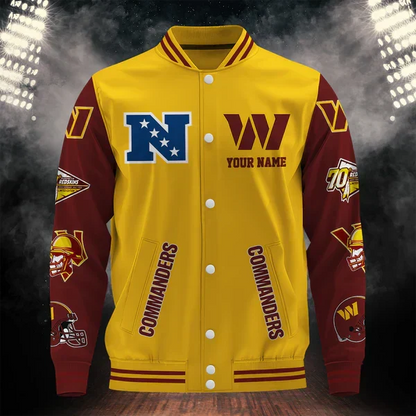 [SPECIAL OFFER] NEW CUSTOMIZED NFL12 WTC WASHINGTON COMMANDERS BASEBALL JACKET