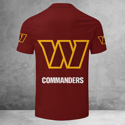 [SPECIAL OFFER] NEW CUSTOMIZED NFL12 WTC WASHINGTON COMMANDERS ZIP POLO SHIRT