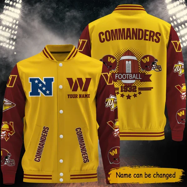 [SPECIAL OFFER] NEW CUSTOMIZED NFL12 WTC WASHINGTON COMMANDERS BASEBALL JACKET
