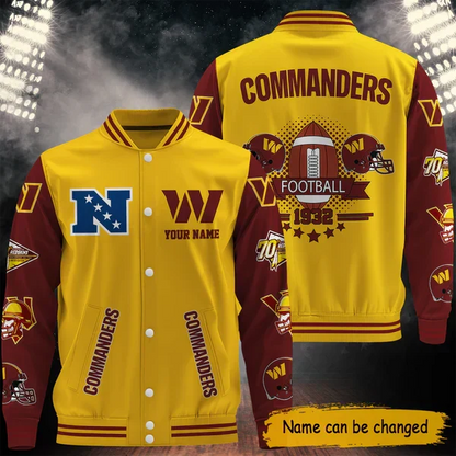 [SPECIAL OFFER] NEW CUSTOMIZED NFL12 WTC WASHINGTON COMMANDERS BASEBALL JACKET