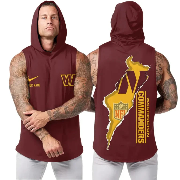 [SPECIAL OFFER] NEW CUSTOMIZED NFL12 WTC WASHINGTON COMMANDERS HOODED TANK TOP